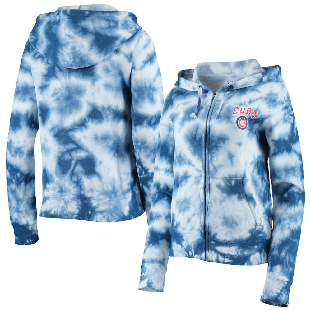 Chicago Cubs Women's Tie-Dye Fleece Full-Zip Hoodie Royal | New Era