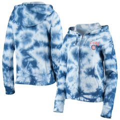 Chicago Cubs Women's Tie-Dye Fleece Full-Zip Hoodie Royal | New Era