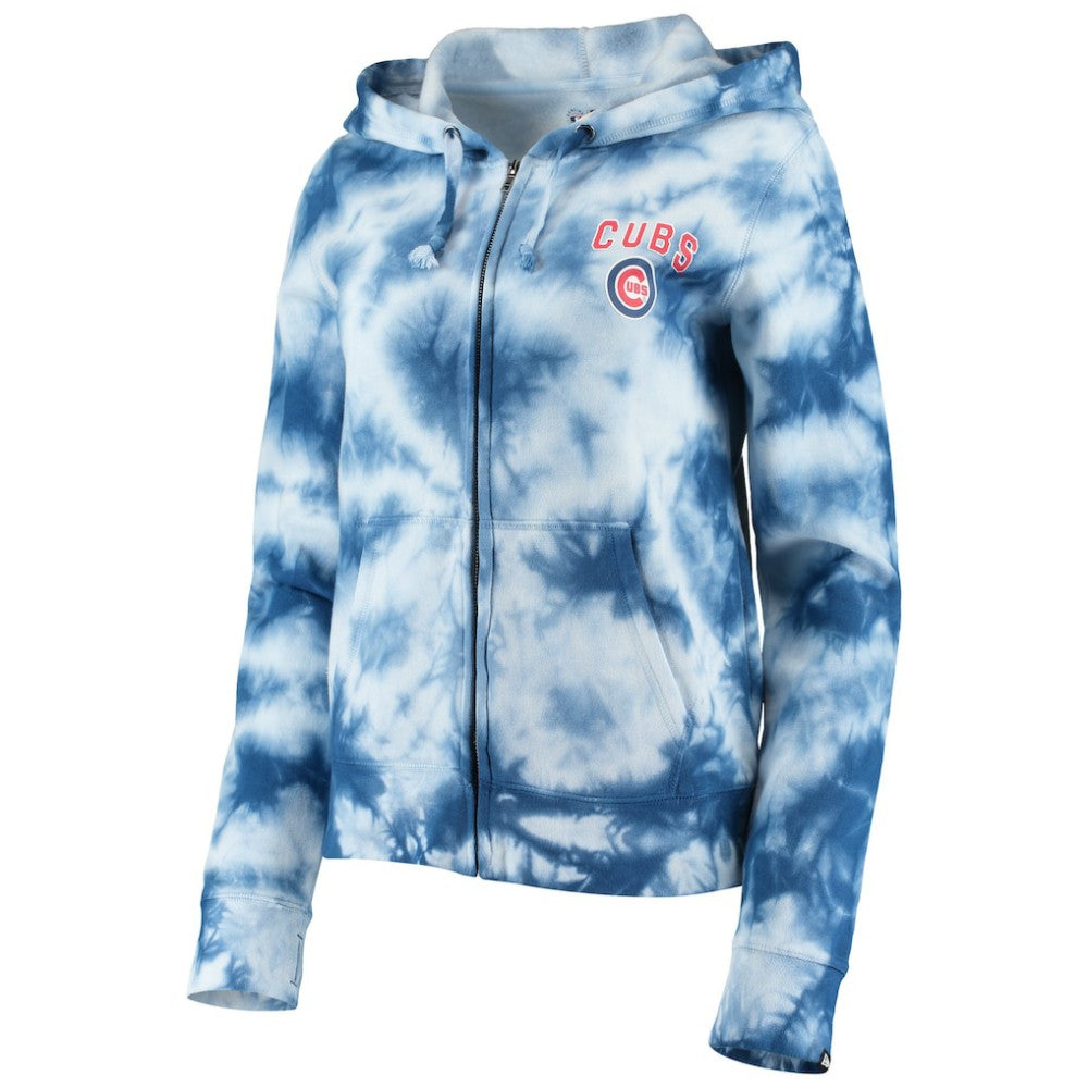 Chicago Cubs Women's Tie-Dye Fleece Full-Zip Hoodie Royal | New Era
