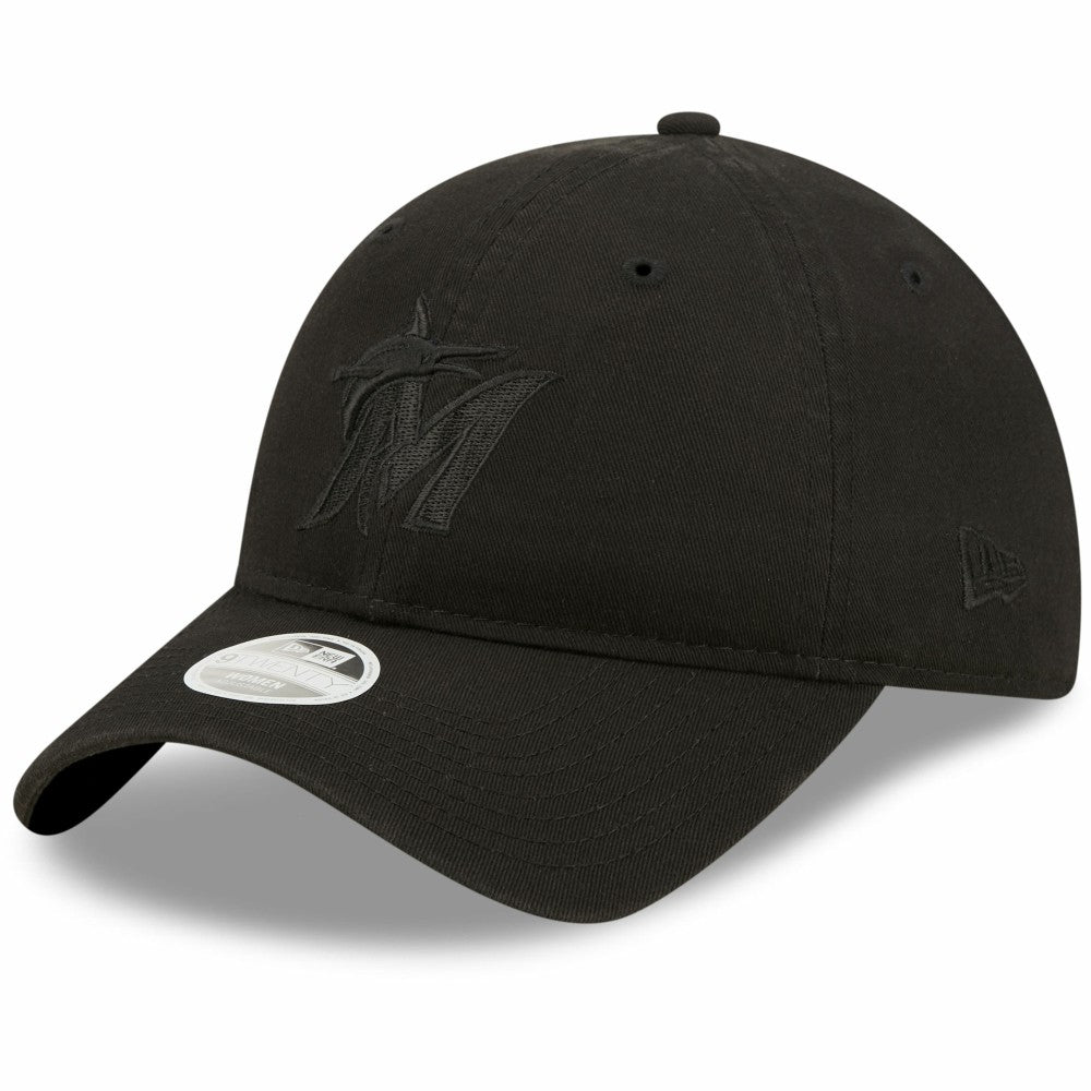 Miami Marlins Women's Black on Black Core Classic II 9TWENTY Adjustable Hat | New Era