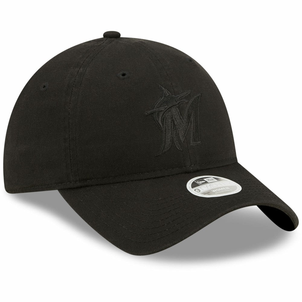 Miami Marlins Women's Black on Black Core Classic II 9TWENTY Adjustable Hat | New Era