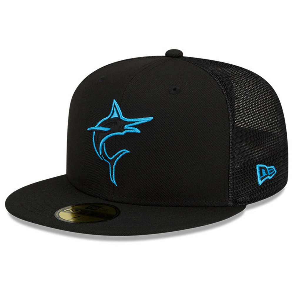 Miami Marlins 2023 Batting Practice 59FIFTY Fitted Hat Black | New Era