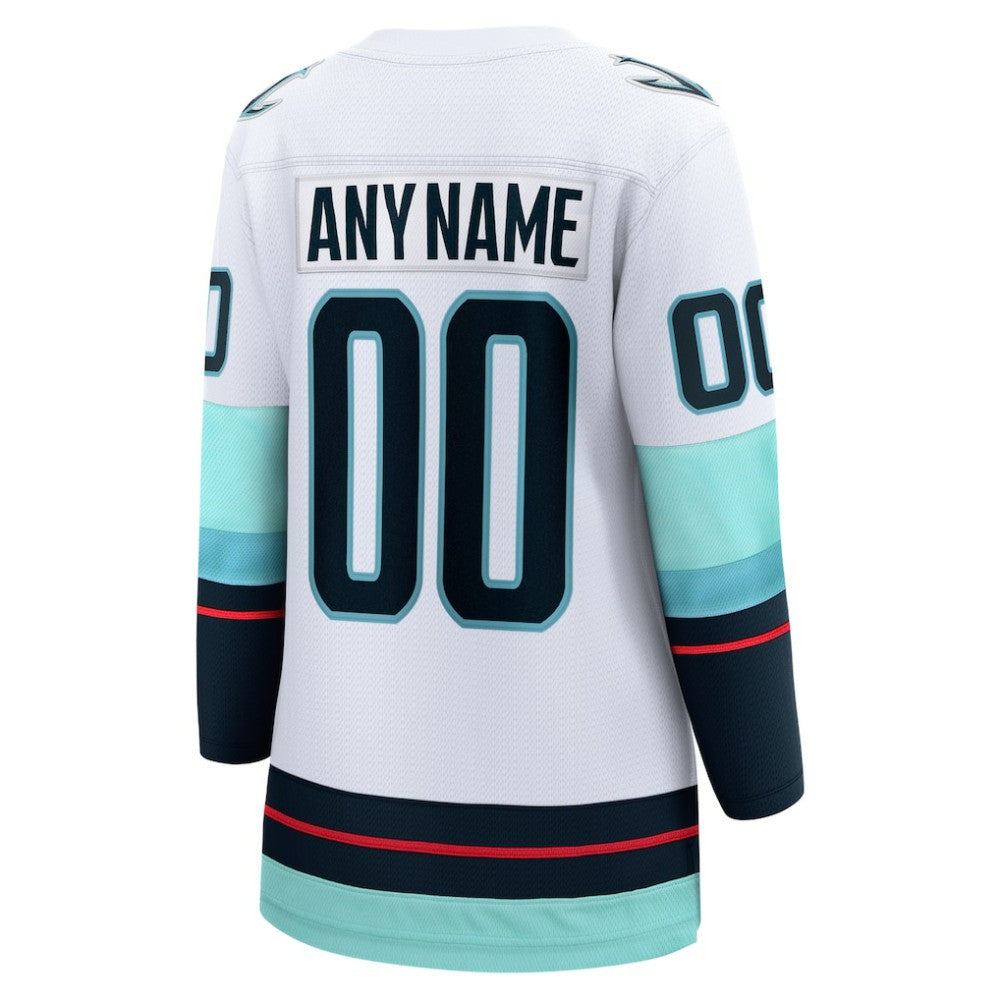 Seattle Kraken Fanatics Women's Away Breakaway Custom Jersey White