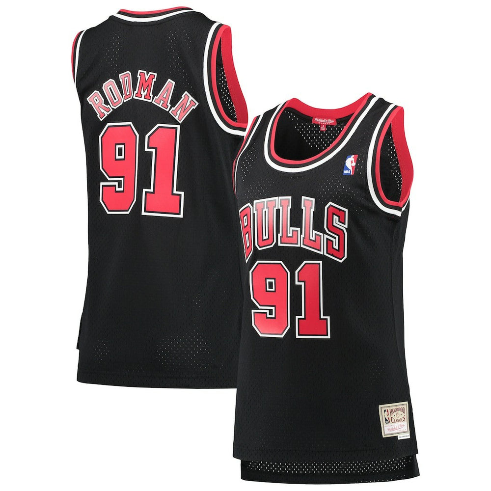 Dennis Rodman Chicago Bulls Women's Hardwood Classics Swingman Jersey sale - Black