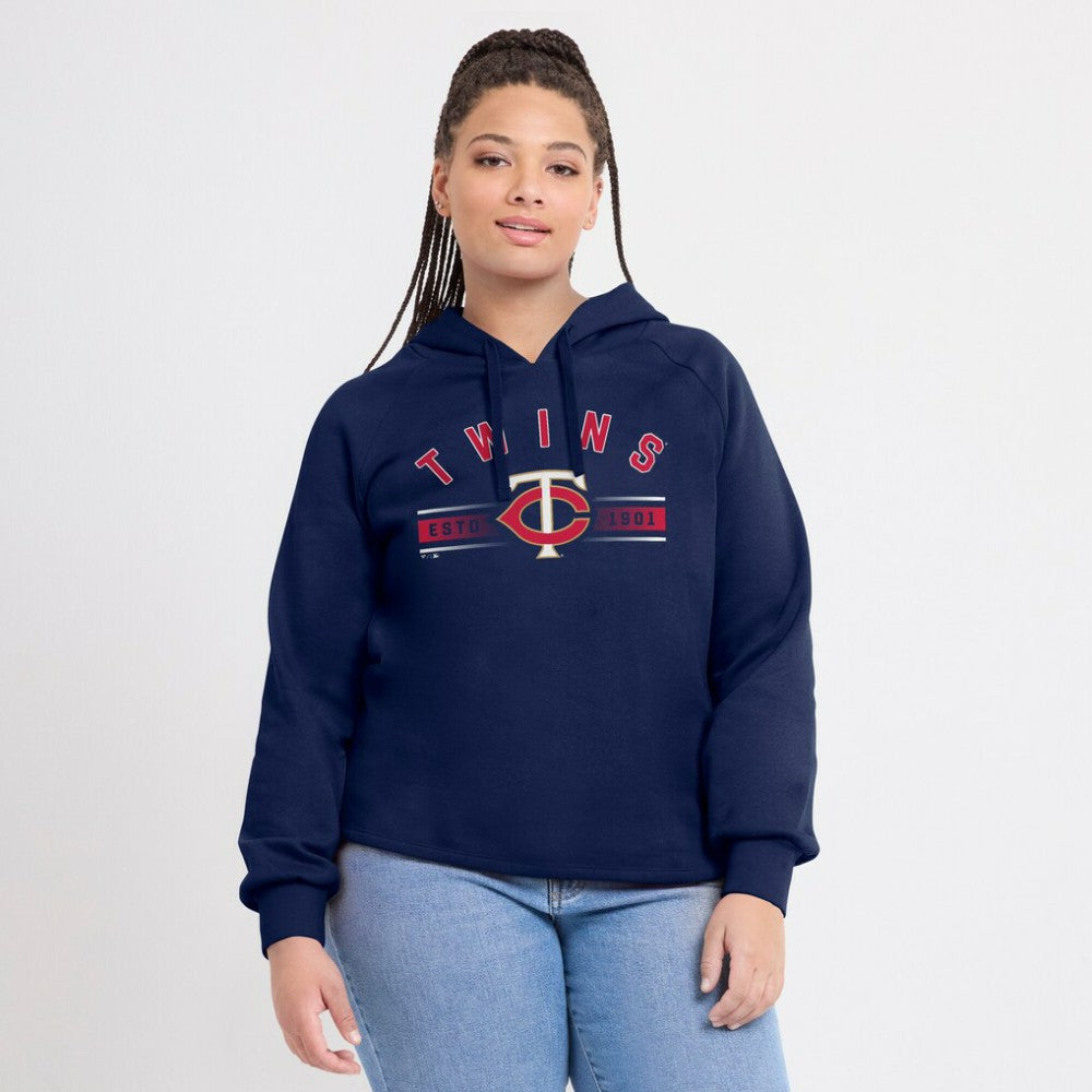 Minnesota Twins Women's Perfect Play Raglan Pullover Hoodie Navy