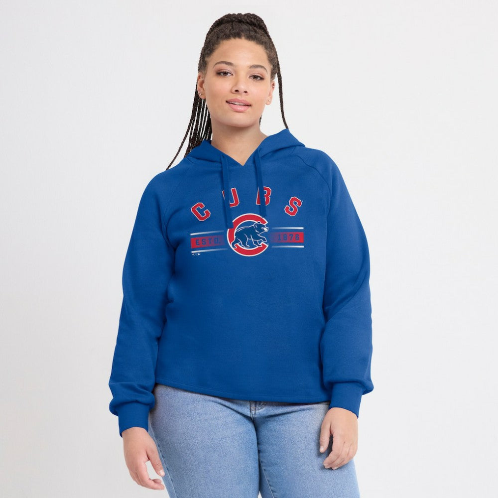 Chicago Cubs Women's Perfect Play Raglan Pullover Hoodie Royal