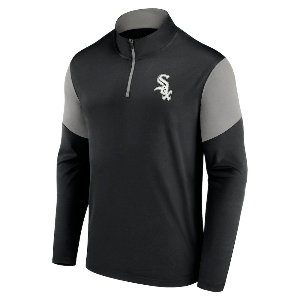 Chicago White Sox Primary Logo Quarter-Zip Top Black/Gray