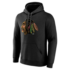 Chicago Blackhawks Personalized Midnight Mascot Logo Pullover Hoodie Black