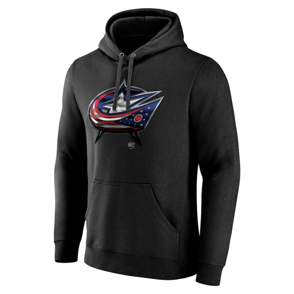 Columbus Blue Jackets Personalized Midnight Mascot Logo Pullover Hoodie Black