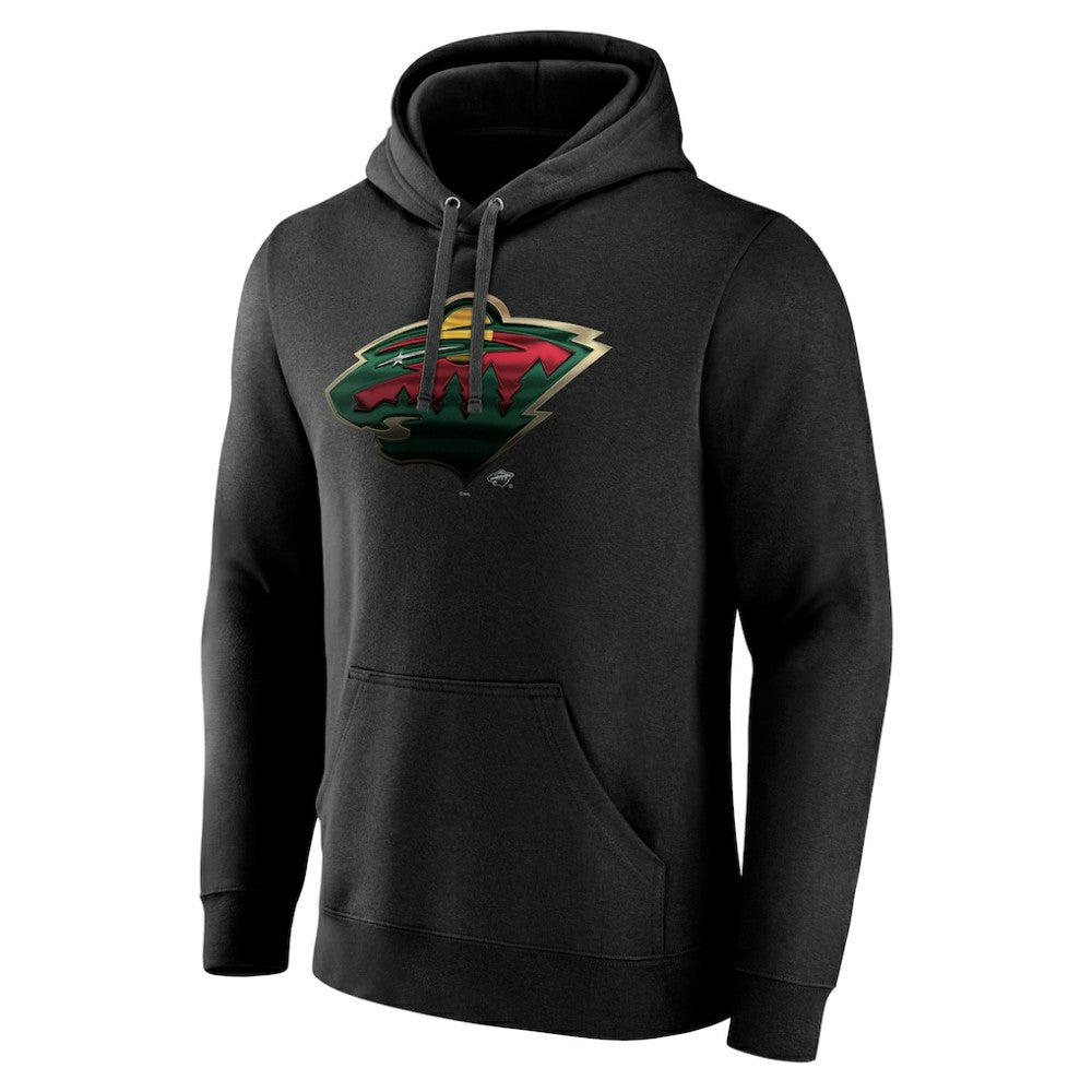 Minnesota Wild Personalized Midnight Mascot Logo Pullover Hoodie Black
