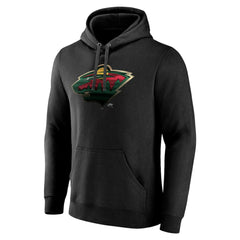 Minnesota Wild Personalized Midnight Mascot Logo Pullover Hoodie Black