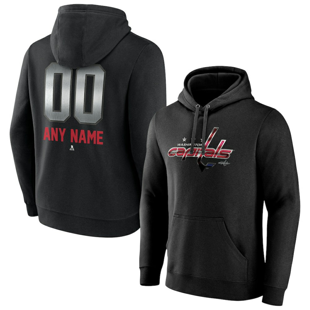 Washington Capitals Personalized Midnight Mascot Logo Pullover Hoodie Black