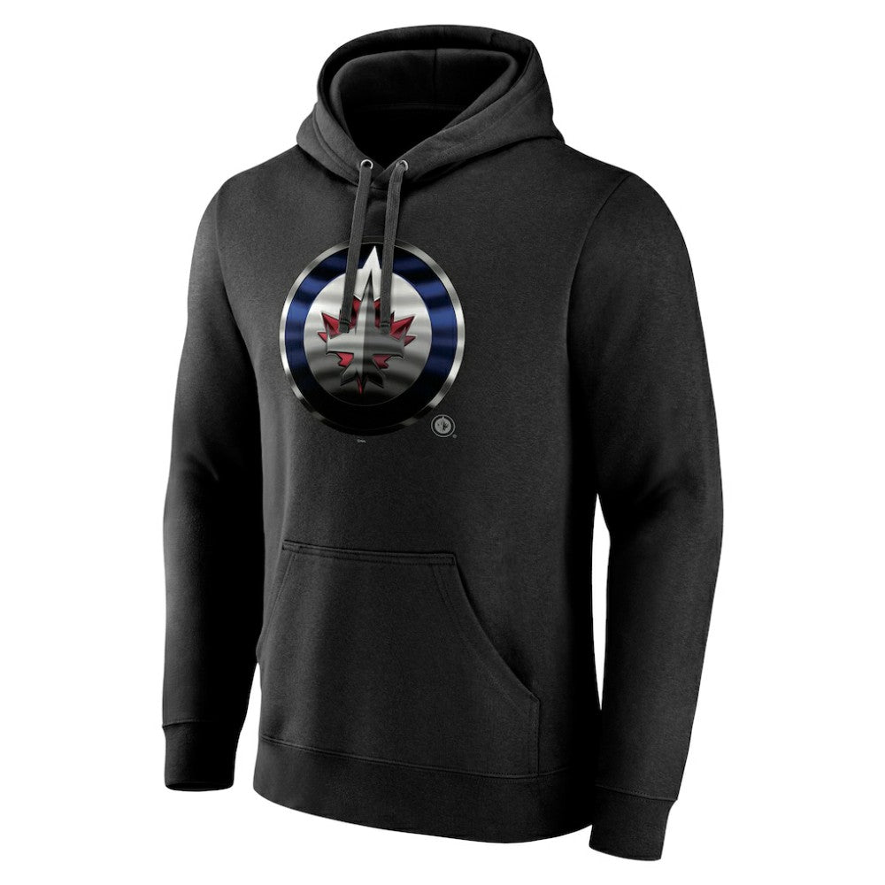 Winnipeg Jets Personalized Midnight Mascot Logo Pullover Hoodie Black