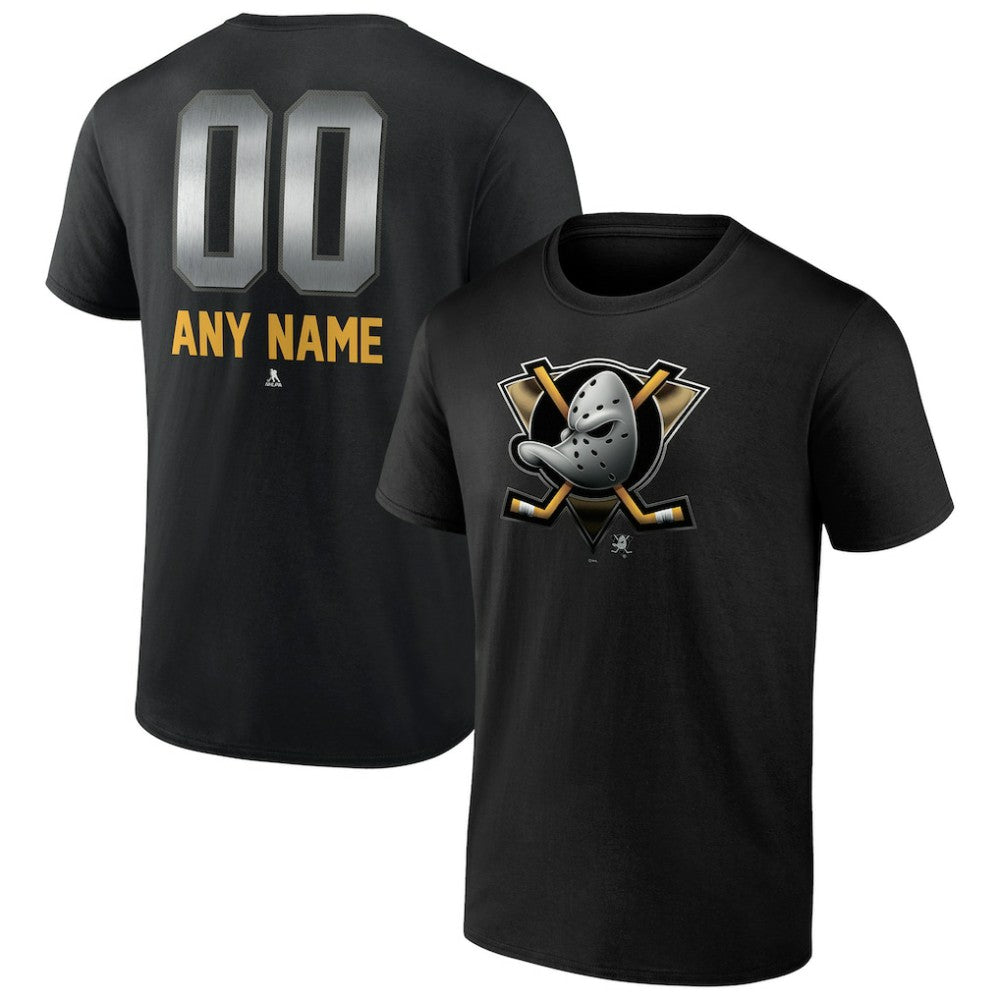 Anaheim Ducks Personalized Midnight Mascot Logo T-Shirt Black