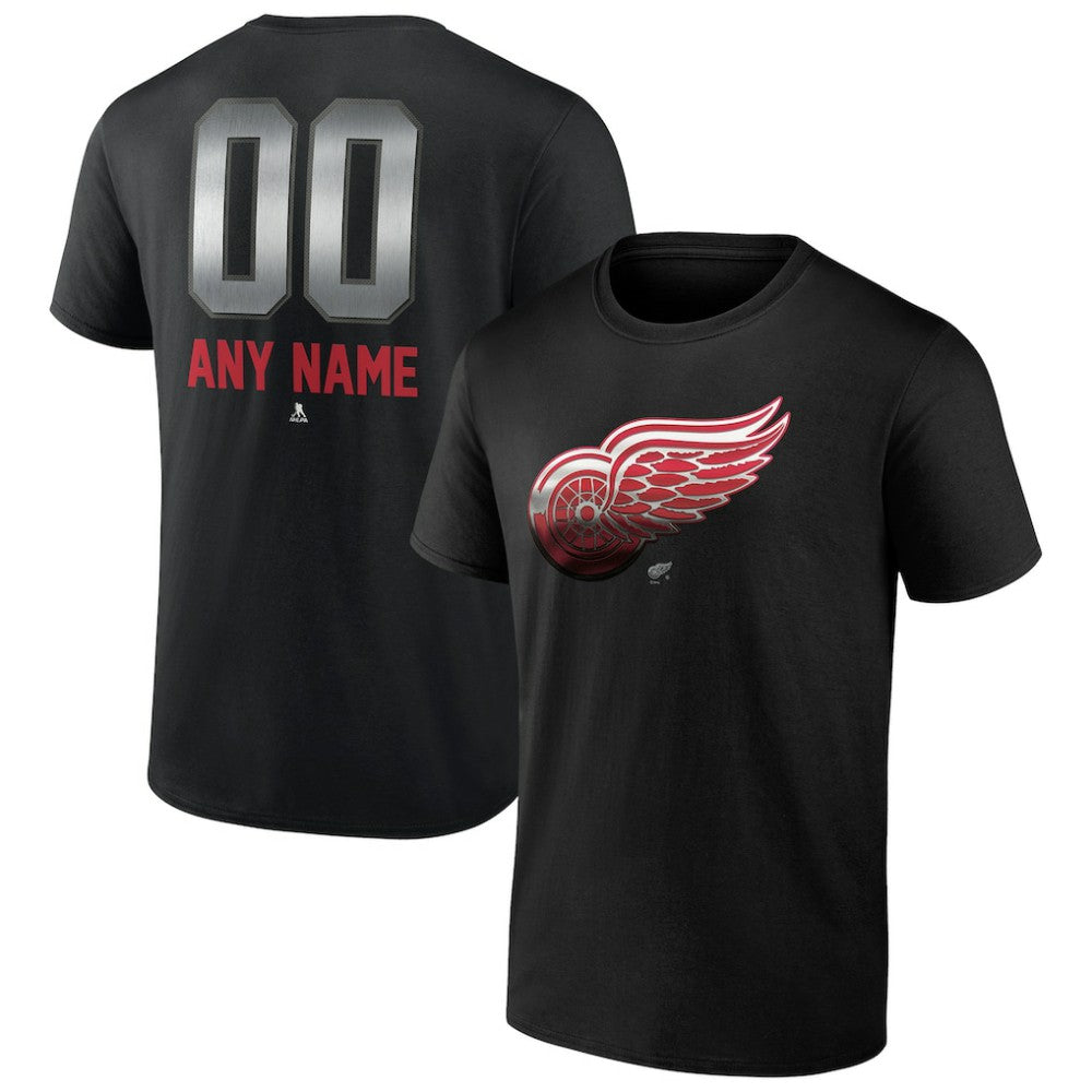 Detroit Red Wings Personalized Midnight Mascot Logo T-Shirt Black