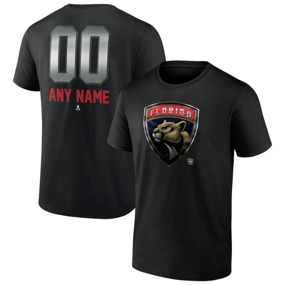 Florida Panthers Personalized Midnight Mascot Logo T-Shirt Black