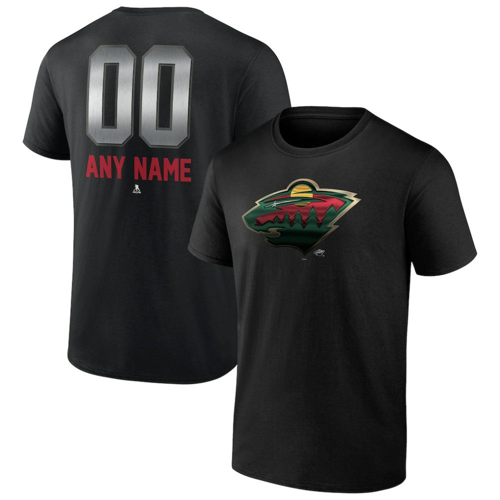 Minnesota Wild Personalized Midnight Mascot Logo T-Shirt Black