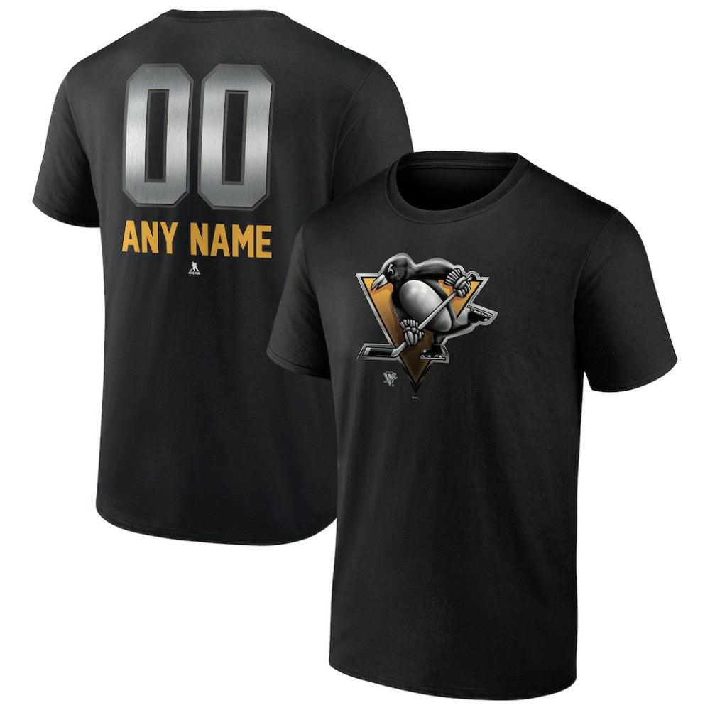 Pittsburgh Penguins Personalized Midnight Mascot Logo T-Shirt Black