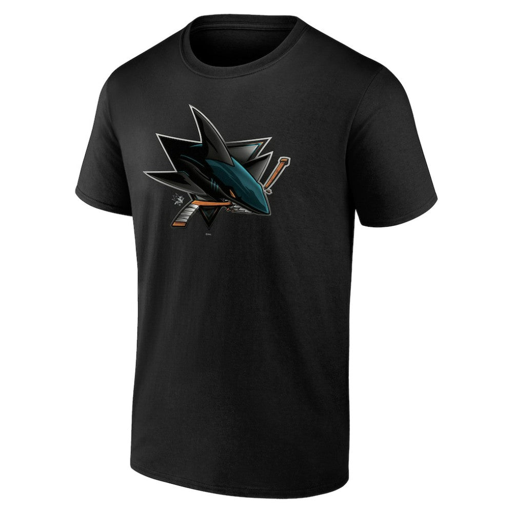 San Jose Sharks Personalized Midnight Mascot Logo T-Shirt Black