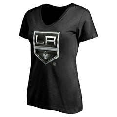 Los Angeles Kings Women's Personalized Midnight Mascot Logo V-Neck T-Shirt Black