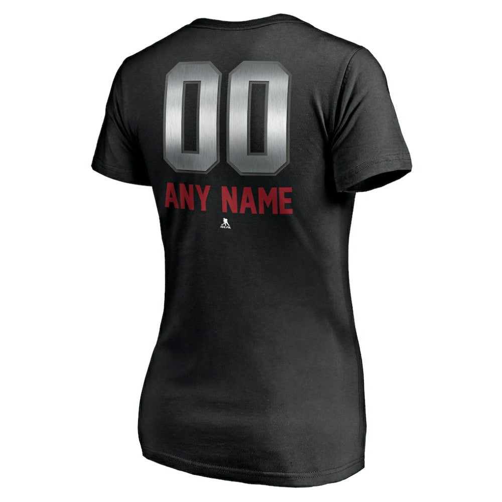 Montreal Canadiens Women's Personalized Midnight Mascot Logo V-Neck T-Shirt Black