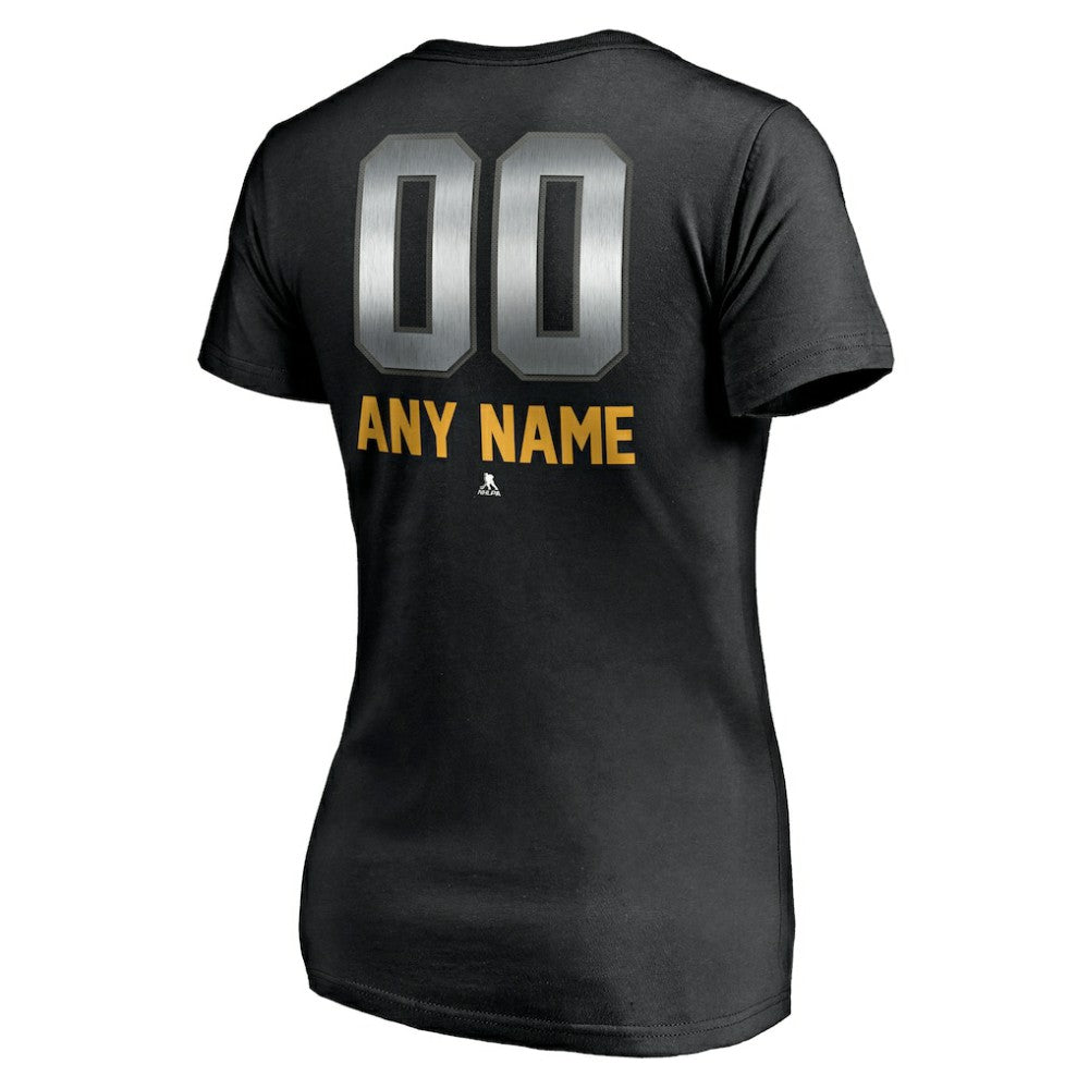 Nashville Predators Women's Personalized Midnight Mascot Logo V-Neck T-Shirt Black