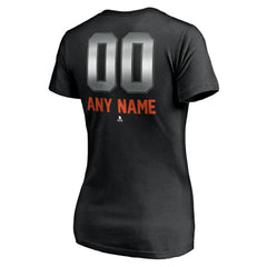 New York Islanders Women's Personalized Midnight Mascot Logo V-Neck T-Shirt Black
