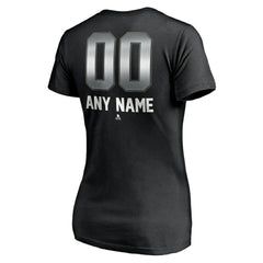 Toronto Maple Leafs Women's Personalized Midnight Mascot Logo V-Neck T-Shirt Black