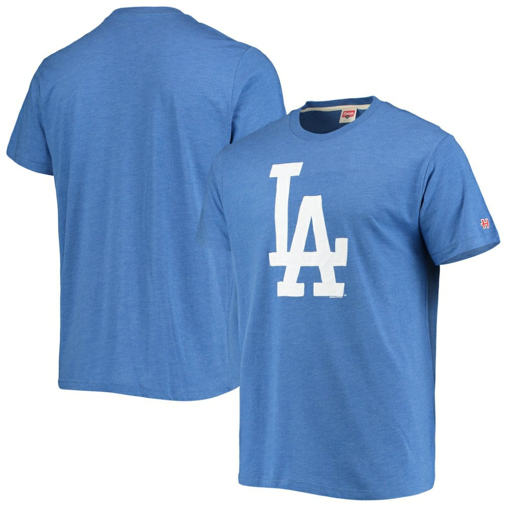 Los Angeles Dodgers Homage Hand-Drawn Logo Tri-Blend T-Shirt Royal