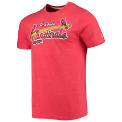 St. Louis Cardinals Homage Hand-Drawn Logo Tri-Blend T-Shirt Heather Red