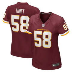 Shaka Toney Washington Football Team Women's Game Jersey - Burgundy