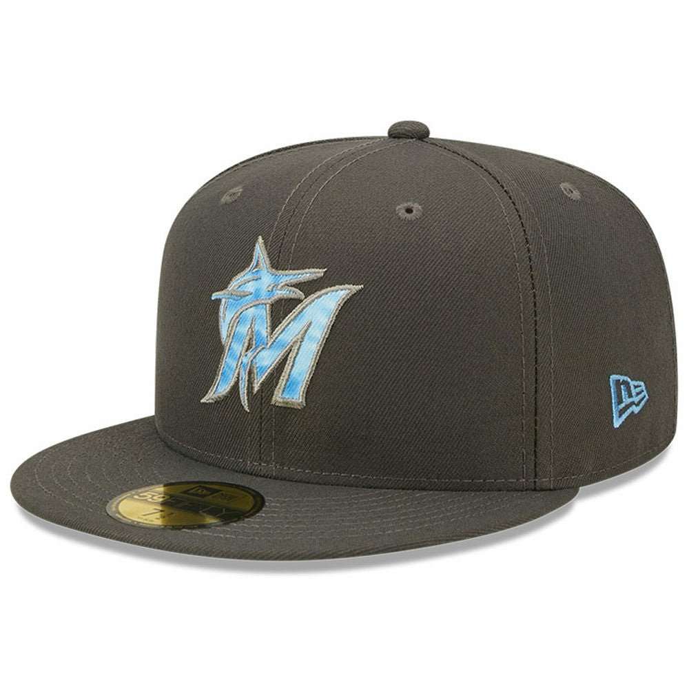 Miami Marlins 2022 Father's Day On-Field 59FIFTY Fitted Hat Graphite | New Era