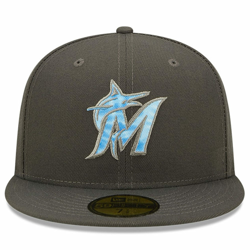 Miami Marlins 2022 Father's Day On-Field 59FIFTY Fitted Hat Graphite | New Era