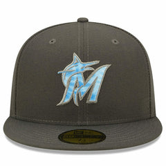 Miami Marlins 2022 Father's Day On-Field 59FIFTY Fitted Hat Graphite | New Era