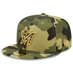 Miami Marlins 2022 Armed Forces Day On-Field 59FIFTY Fitted Hat Camo | New Era