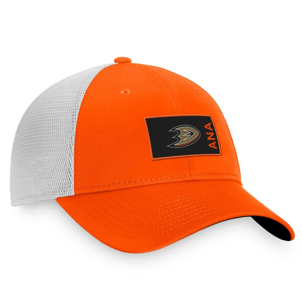 Anaheim Ducks Fanatics Authentic Pro Rink Trucker Snapback Hat Orange/White