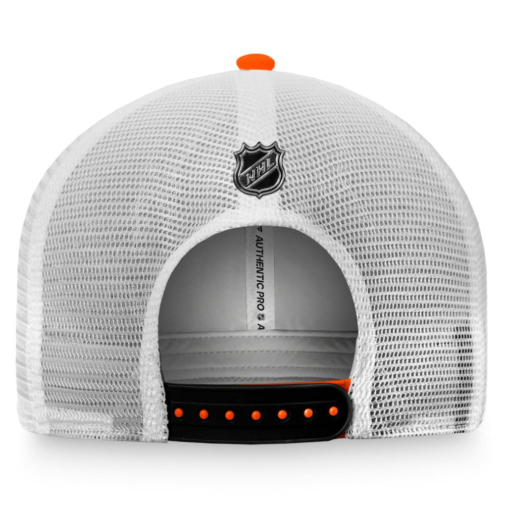 Anaheim Ducks Fanatics Authentic Pro Rink Trucker Snapback Hat Orange/White