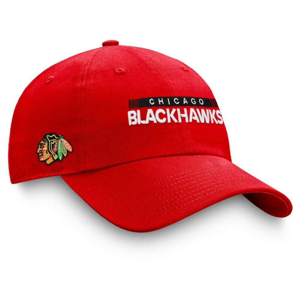 Chicago Blackhawks Fanatics Authentic Pro Rink Adjustable Hat Red