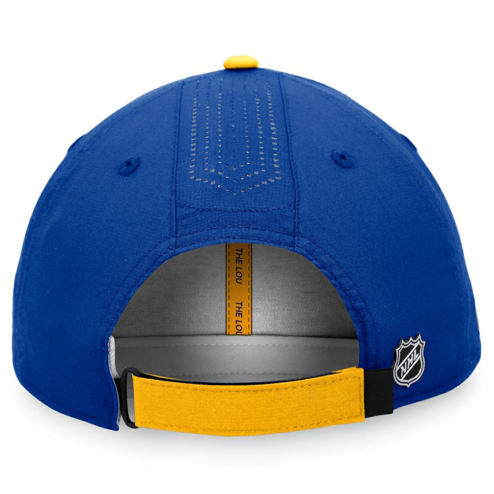 St. Louis Blues Fanatics Authentic Pro Rink Pinnacle Adjustable Hat Blue