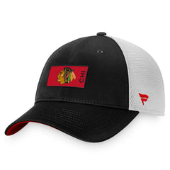 Chicago Blackhawks Fanatics Authentic Pro Rink Trucker Snapback Hat Black/White