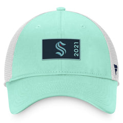Seattle Kraken Fanatics Authentic Pro Rink Trucker Snapback Hat Light Blue/White