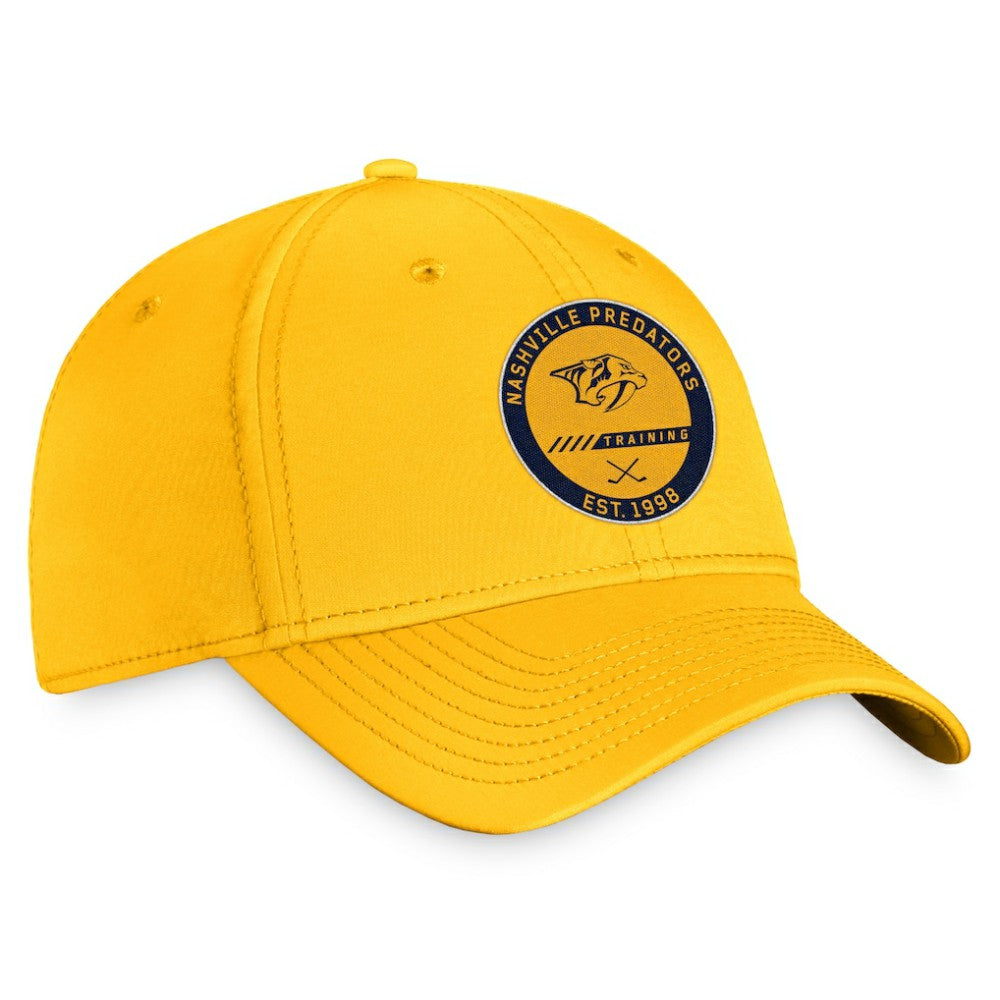 Nashville Predators Fanatics 2022 Authentic Pro Training Camp Flex Hat Gold