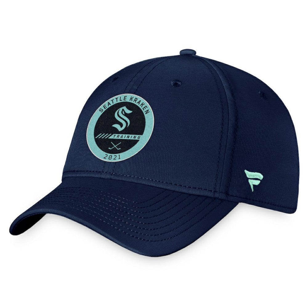 Seattle Kraken Fanatics 2021 Authentic Pro Training Camp Flex Hat Navy