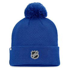 New York Islanders Fanatics Women's Authentic Pro Road Cuffed Knit Hat with Pom Royal