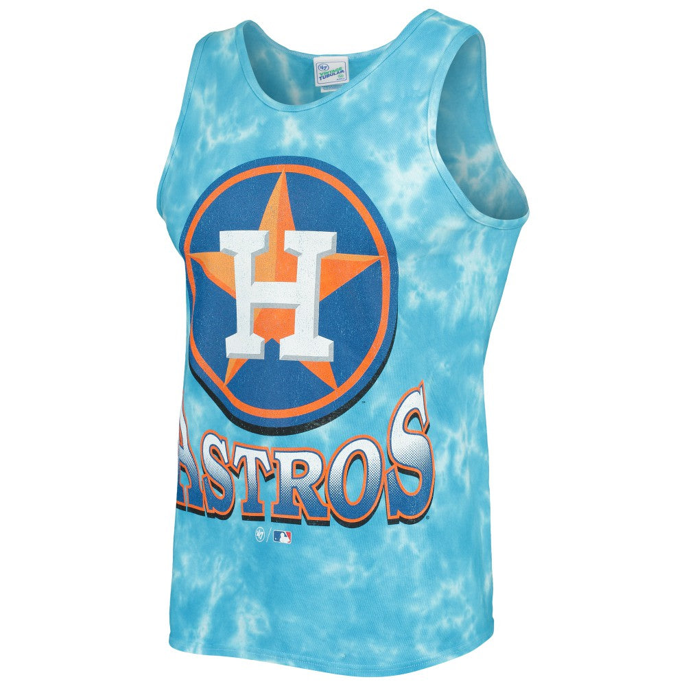 Houston Astros Big Leaguer Tubular Tie-Dye Tank Top Blue | 47 brand
