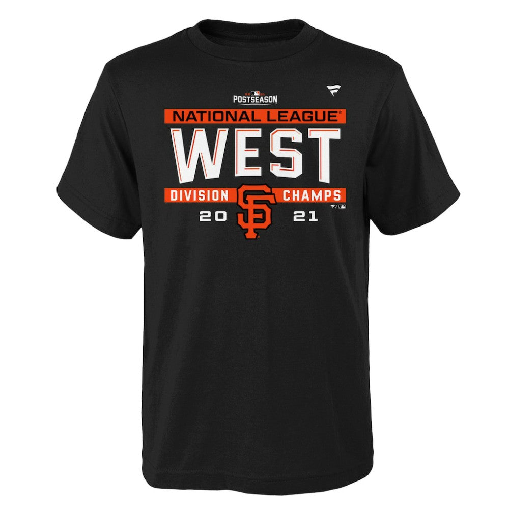 San Francisco Giants Youth 2021 NL West Division Champions Locker Room T-Shirt Black