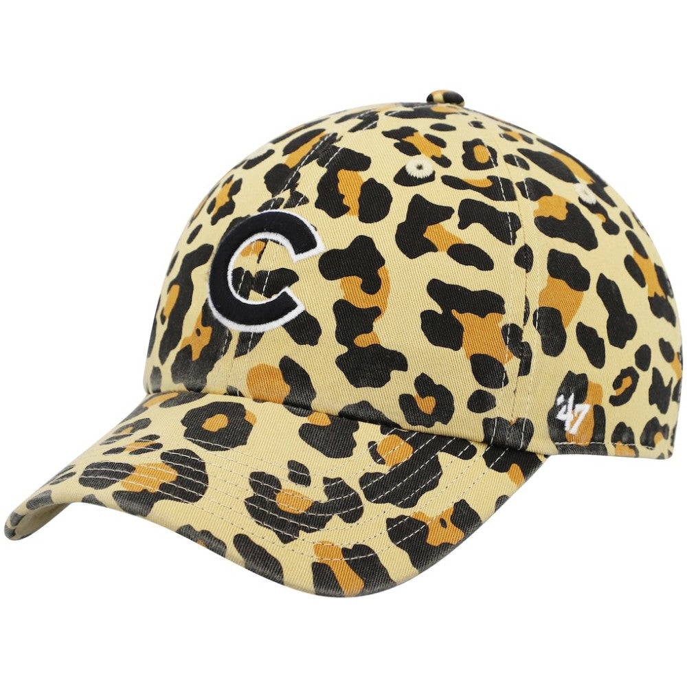Chicago Cubs Women's Bagheera Cheetah Clean up Adjustable Hat Tan | 47 brand