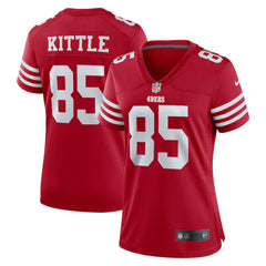 George Kittle San Francisco 49ers Women's Team Game Player Jersey - Scarlet