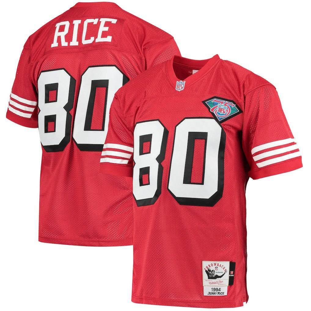 Jerry Rice San Francisco 49ers 1994 Authentic Throwback Retired Player Jersey - Scarlet outlet