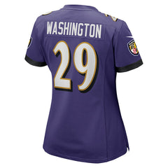Ar'Darius Washington Baltimore Ravens Women's Player Game Jersey - Purple
